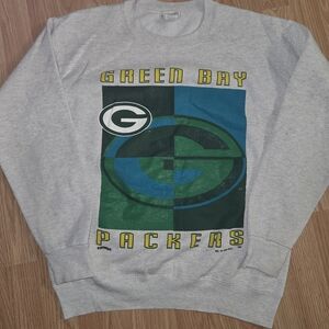 Vintage Green Bay Packers Crewneck Sweater - Light Gray